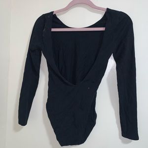 PINK brand black backless body suit
